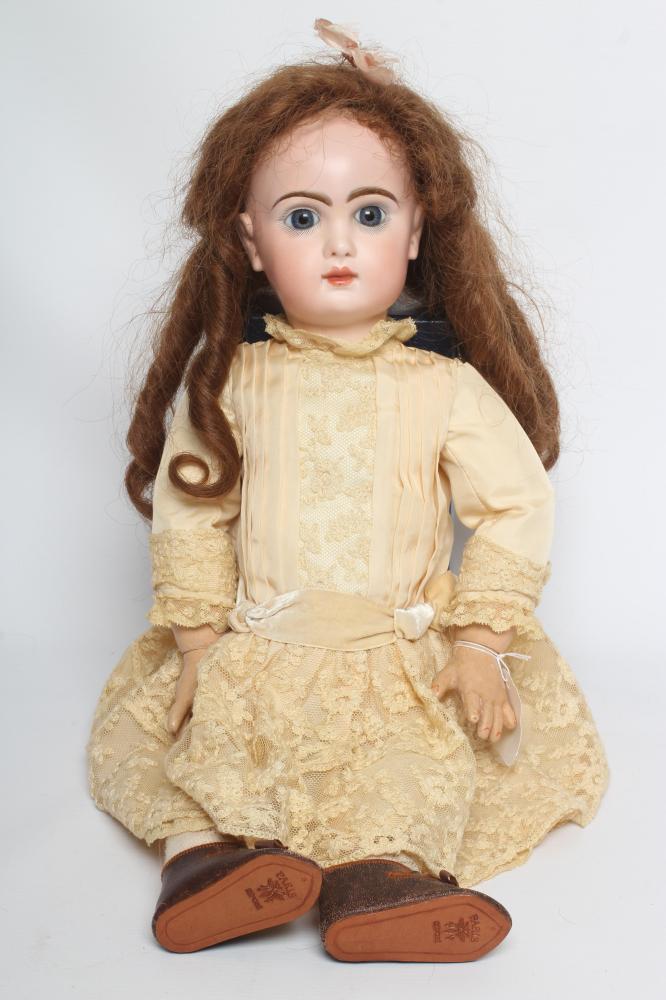 A Tete Jumeau bisque socket head doll Image