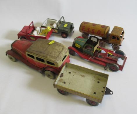 Playworn tin vehicles by Mettoy and Triang Image