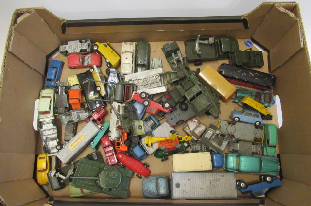 Playworn diecast vehicles by Dinky and others Image