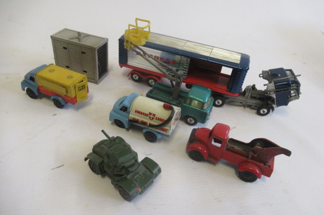 Diecast and tin vehicles by Corgi and others including Jeep FC-150 Image
