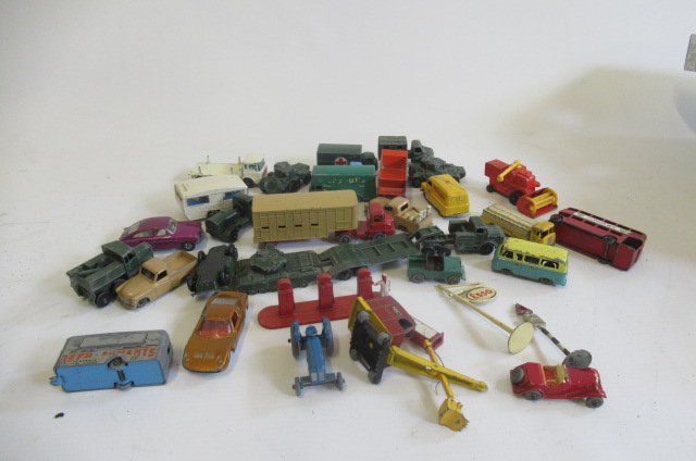 Playworn Matchbox vehicles including tractor Image