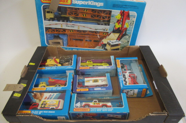 Late issue Matchbox Superkings including Bridge-Layer Set and construction vehicles Image