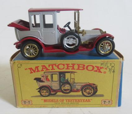 Matchbox Yesteryear Y7 Rolls Royce in silver/red Image