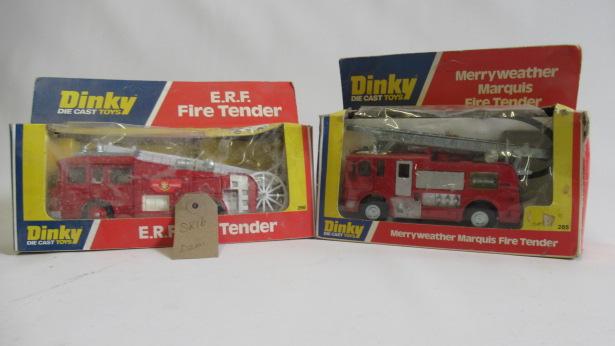 Corgi 266 E.R.F. fire tender and 285 Merryweather fire tender Image