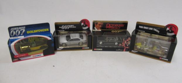 Four Corgi James Bond vehicles Mercedes saloon Image