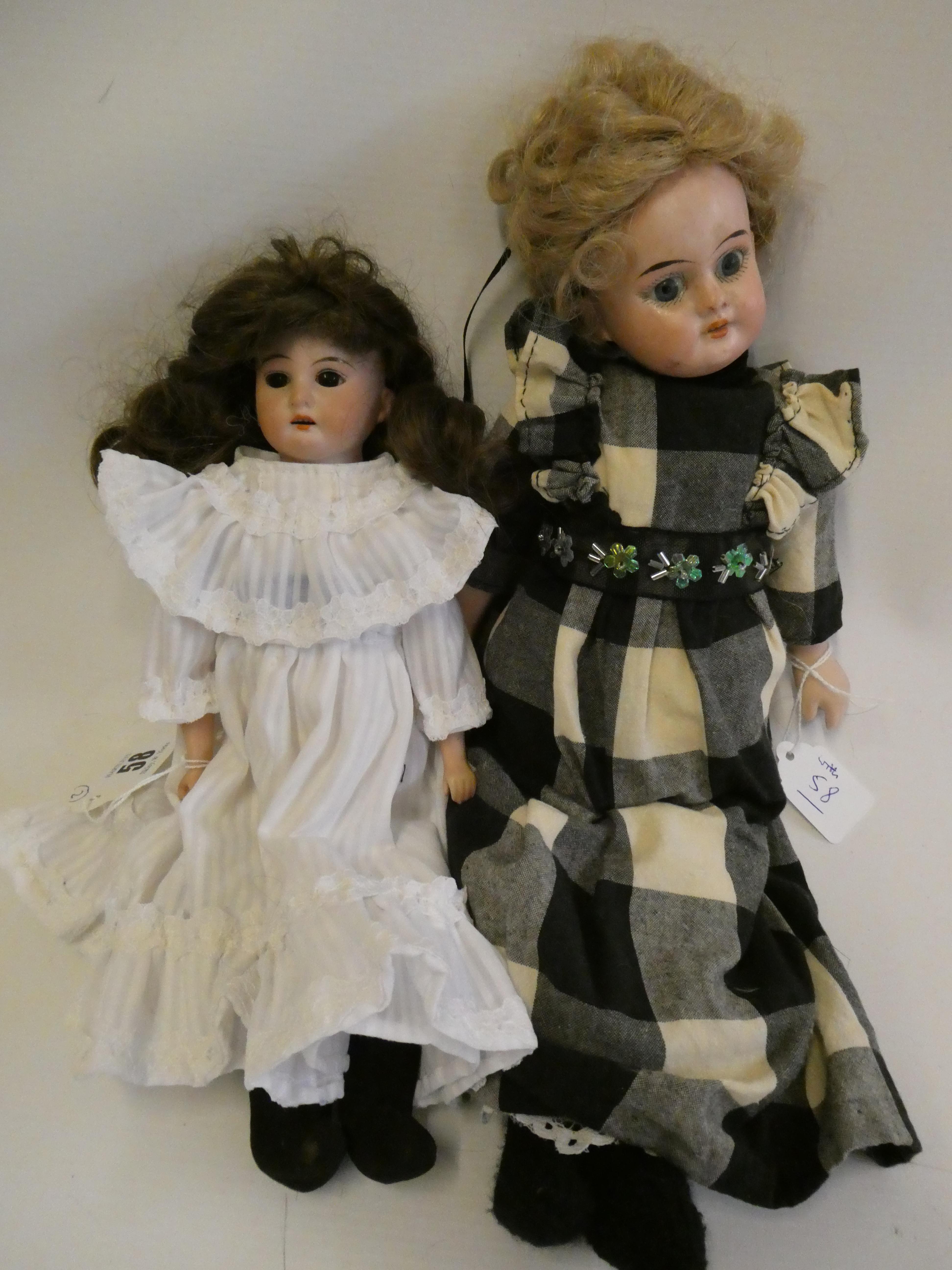 Two Armand Marseille bisque shoulder head dolls Image
