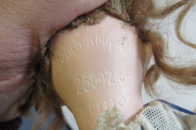 Two small bisque socket head dolls Image