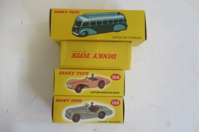 Four Atlas Editions Dinky vehicles 29E Autocar Bus Image