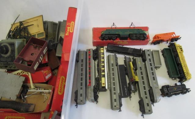 Playworn trains by Triang including Triang Railway Pantograph locomotive and switcher Image
