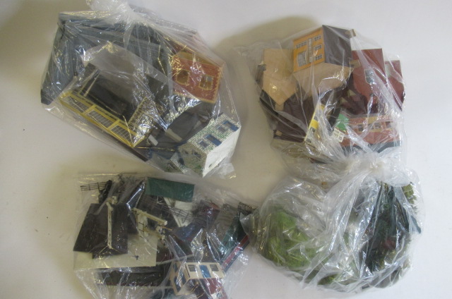 Unboxed trackside buildings and scenic accessories including station Image