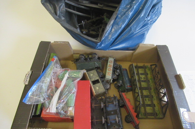 Playworn Hornby trains including railway bridge Image