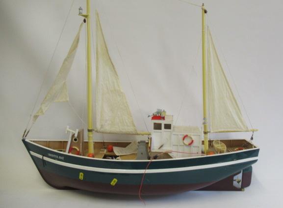 A radio controlled fishing boat Bristol Bay with fitted electric motor and sails Image