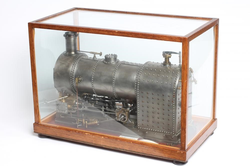 A large locomotive boilered under type compound steam engine made by Frank Baines circa 1945. All Image