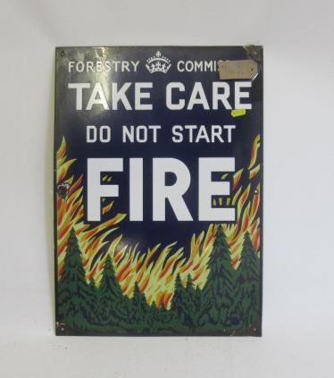 A Forestry Commission Take Care Do Not Start Fire sign Image