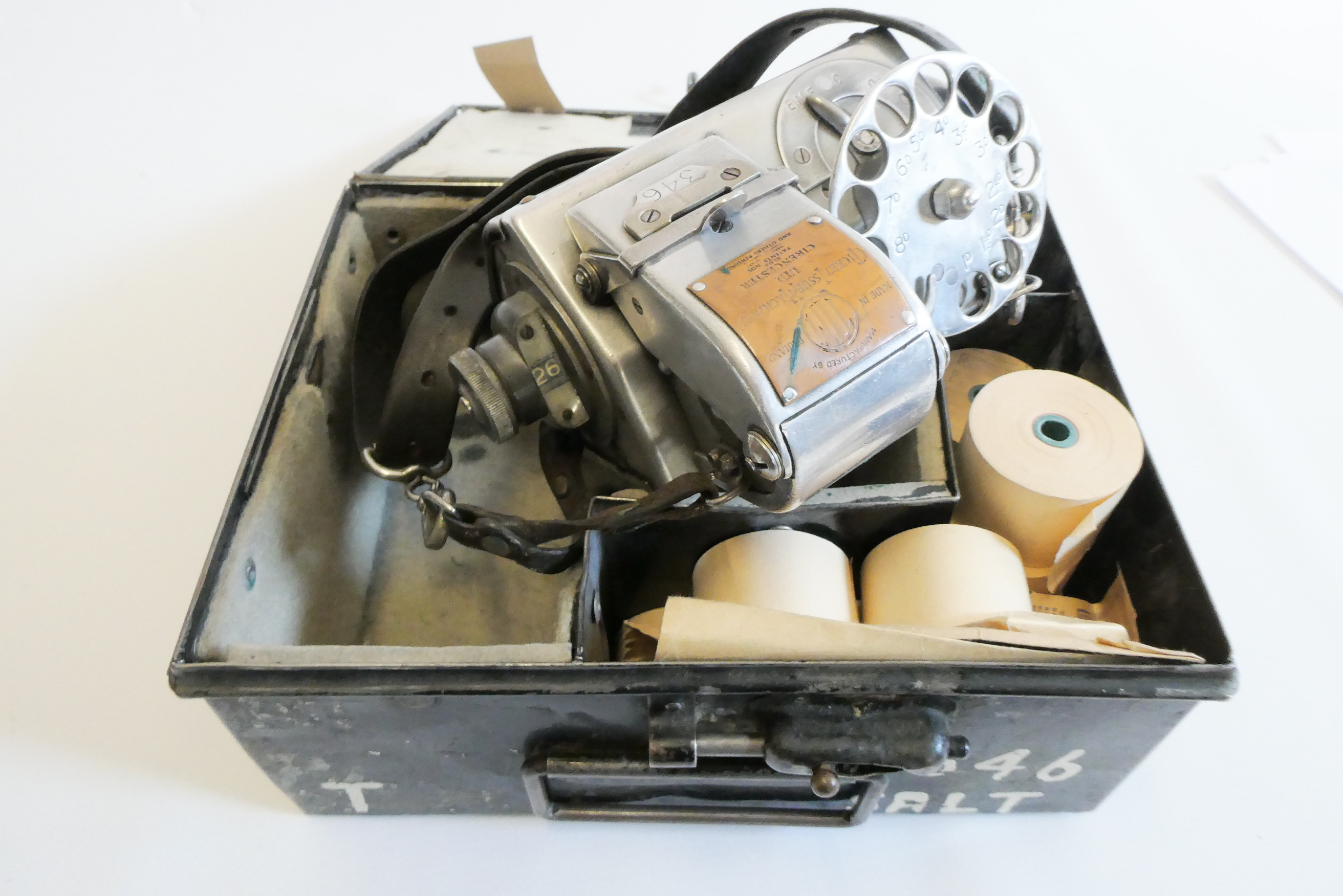A Bradford City Transport portable Bus/Tram ticket dispenser with original carry case and ticket Image