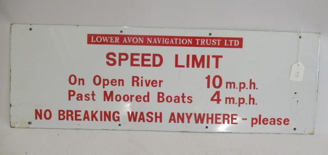 A Lower Avon Navigation Trust Speed Limit sign Image