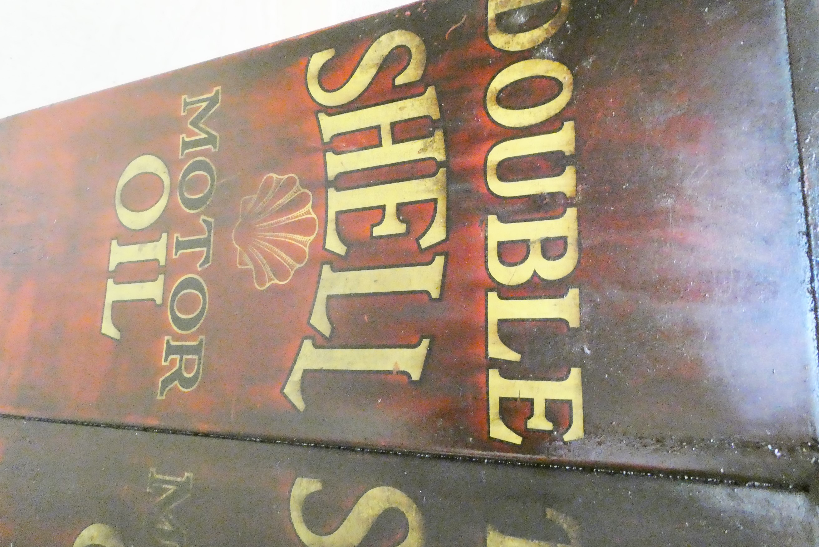 A floor standing garage oil dispenser pump finished in red with two pumps Image