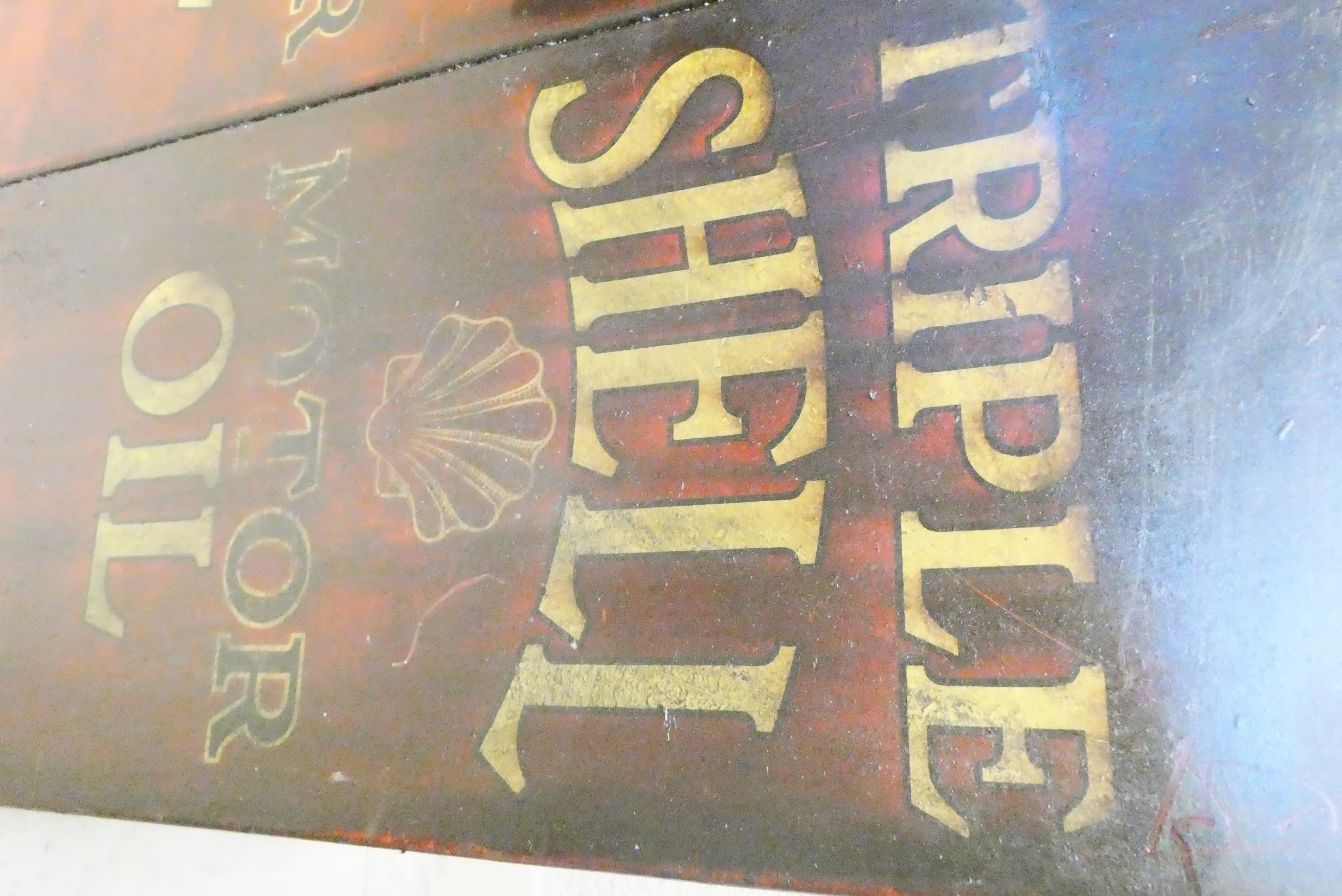 A floor standing garage oil dispenser pump finished in red with two pumps Image