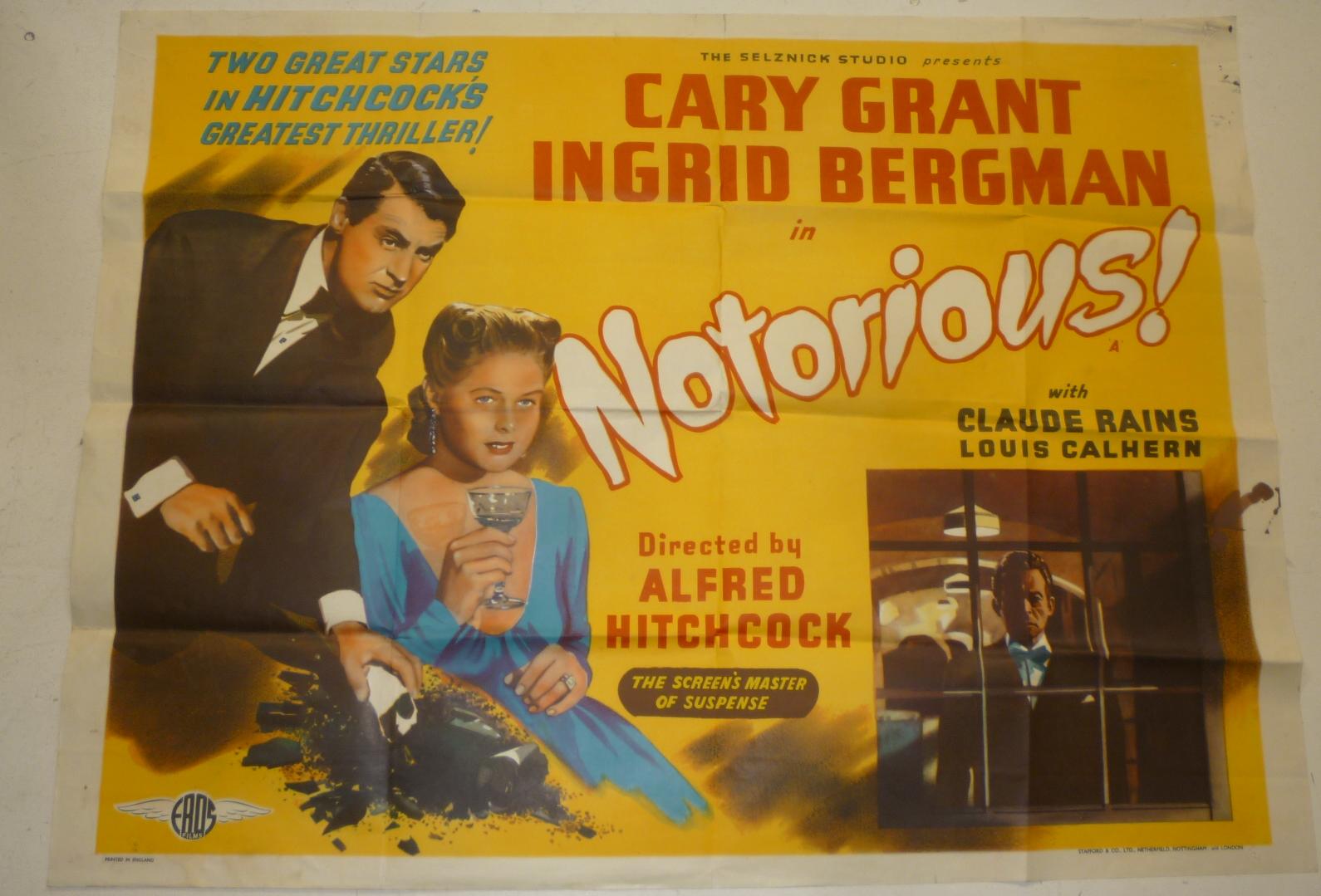 Two colour printed cinema posters starring Ingrid Bergman comprising "Escape to Happiness" with Image