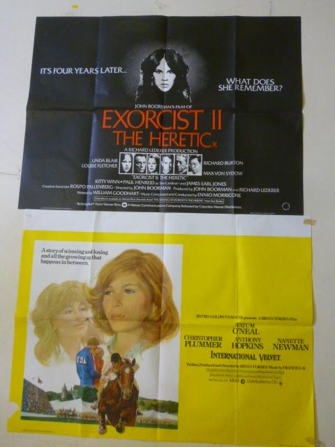 Two cinema posters "International Velvet" with Tatum O'Neal and "Exorcist II The Heretic" with Image