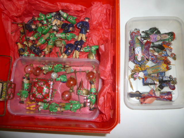 Approximately thirty painted Oriental figures Image