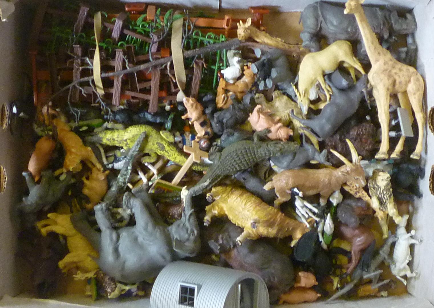 A quantity of Britains and other plastic figures Image