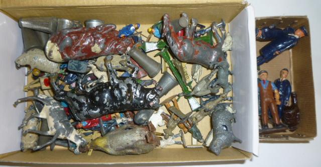 A quantity of Britains and other metal figures Image