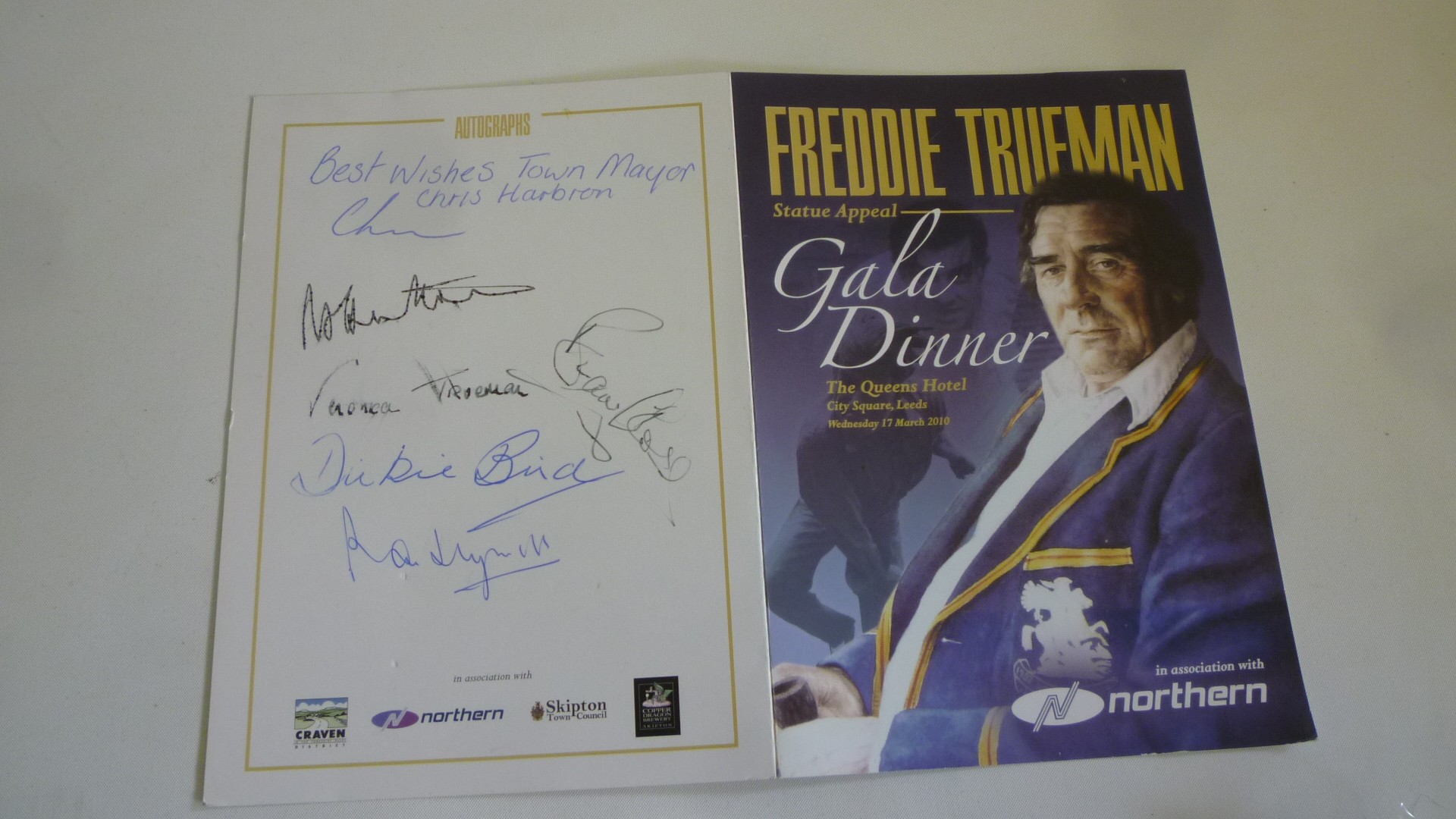 A Fred Trueman Statue Appeal Gala Dinner Menu (2010) Image