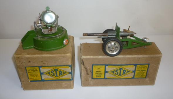 Two Astra items comprising a Search Light and an Artic Tank Gun Image