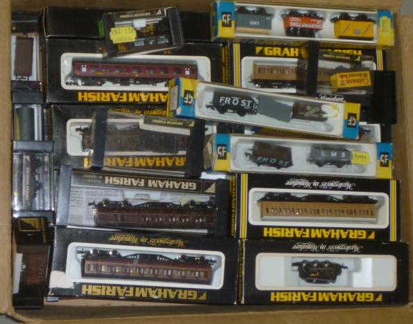 Passenger and Goods rolling stock by Graham Farish including L.M.S. coaches Image