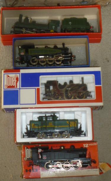 Five Jouef French locomotives comprising two 830.E (one missing chimney) 0-6-0 tank and Type C Image