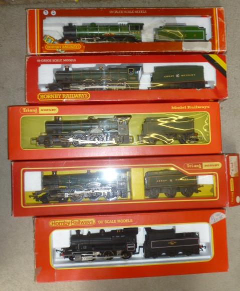 Five Hornby locomotives comprising three G.W.R. Hall Class Image