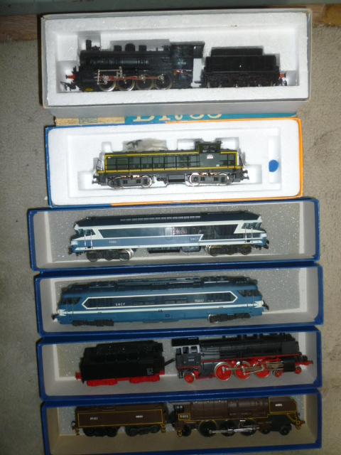 Six HO scale Continental locomotives comprising Roco S.N.C.F. Class 63 diesel Image