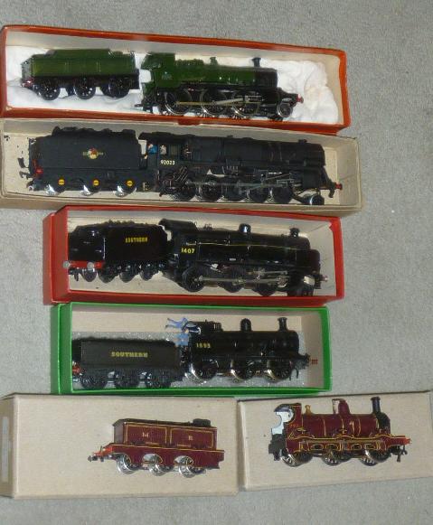 Five kit built locomotives comprising Crossti boilered B.R. 9F 92023 Image