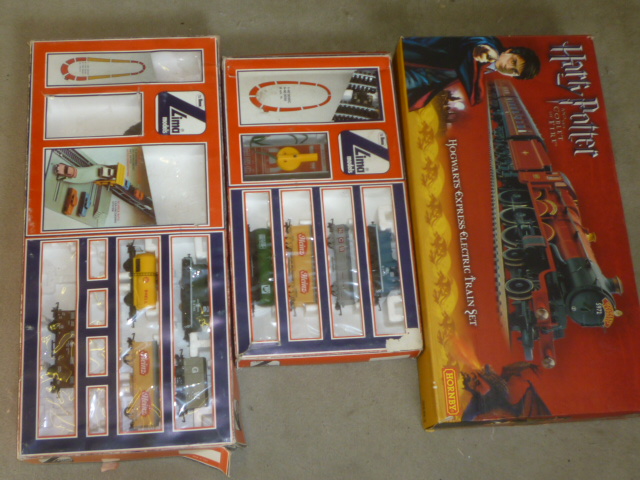 Hornby Harry Potter Train Set "The Goblet of Fire" and two Lima Goods Sets with B.R. Type 0-4-0 Image