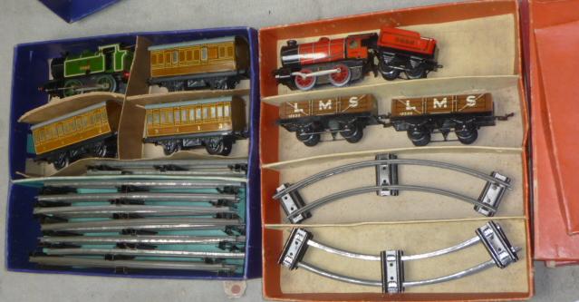 Hornby clockwork Train Set 101 with L.N.E.R. locomotive Image