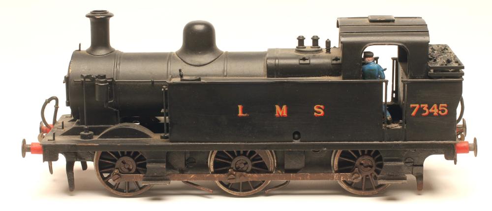 A well made 0-6-0 L.M.S. Jinty tank locomotive finished in black Image