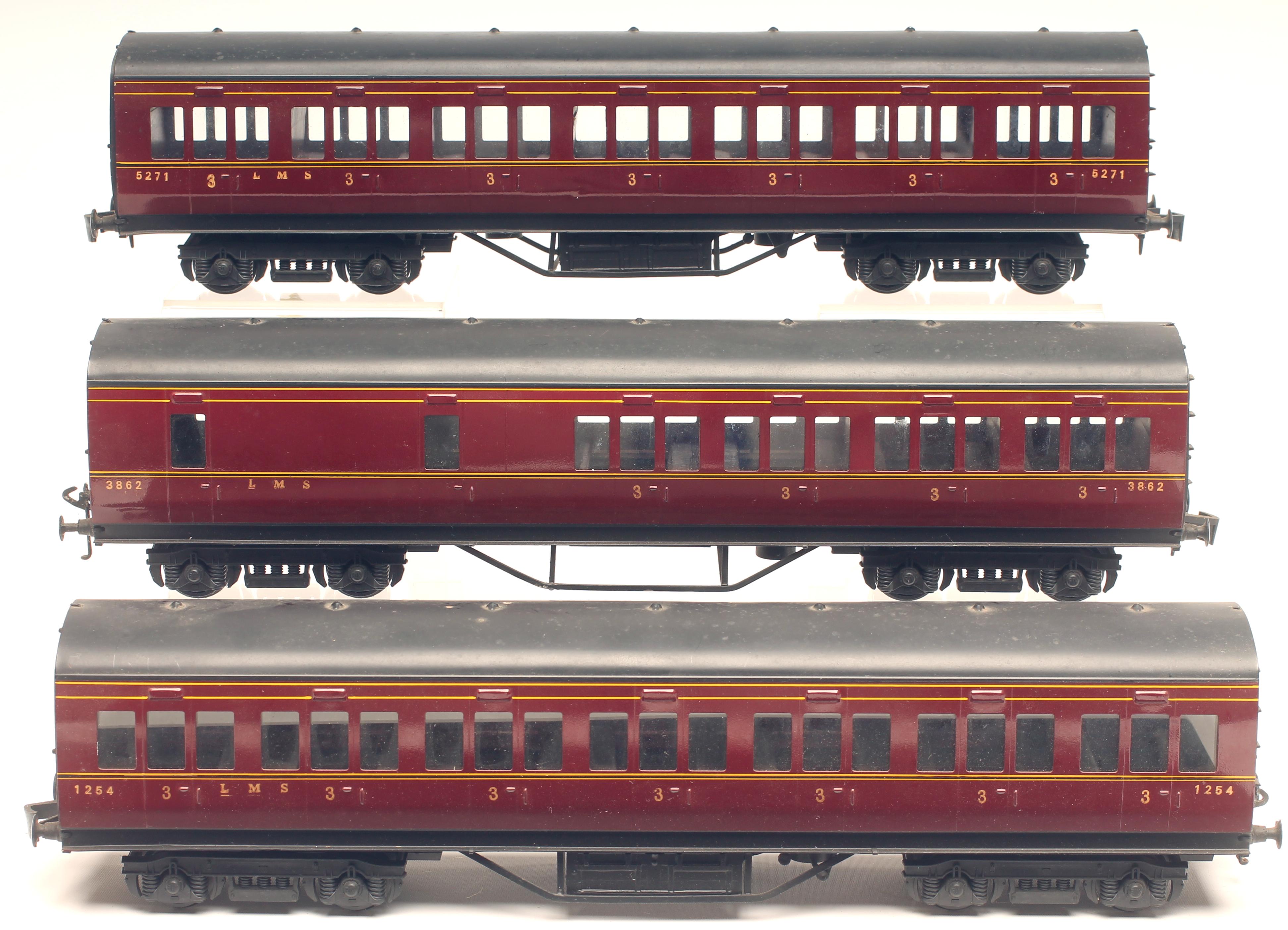 Three L.M.S. Suburban coaches by Edward Exley Image