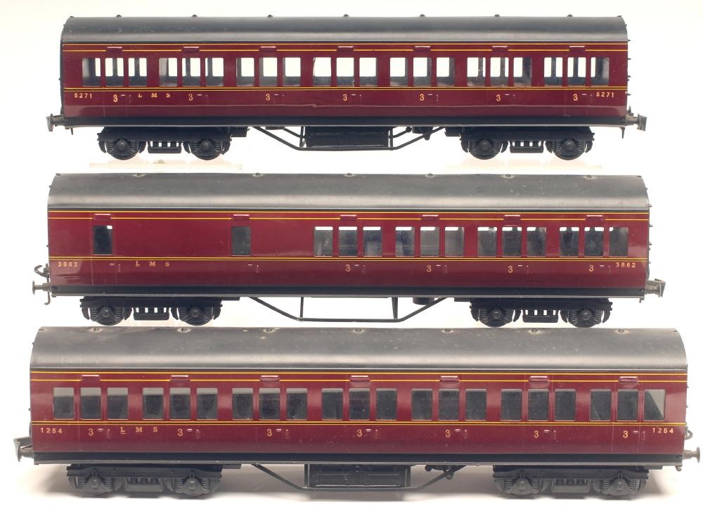 Three L.M.S. Suburban coaches by Edward Exley Image