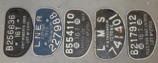 Five D shaped cast iron wagon plates Image
