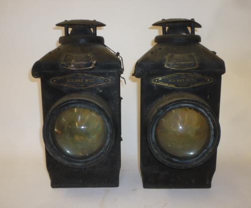 A pair of Adlake No.22 "Non Sweating" railway lamps Image