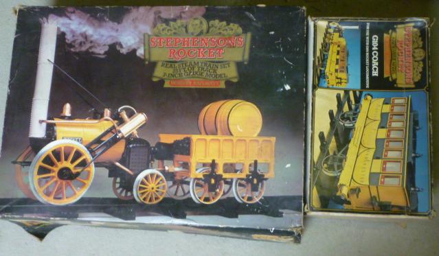 A Hornby 3 1/2" gauge Stephenson's Rocket live steam locomotive and tender Image