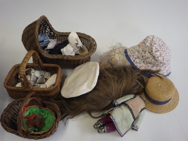 A large quantity of doll's clothing and accessories including antique pieces Image