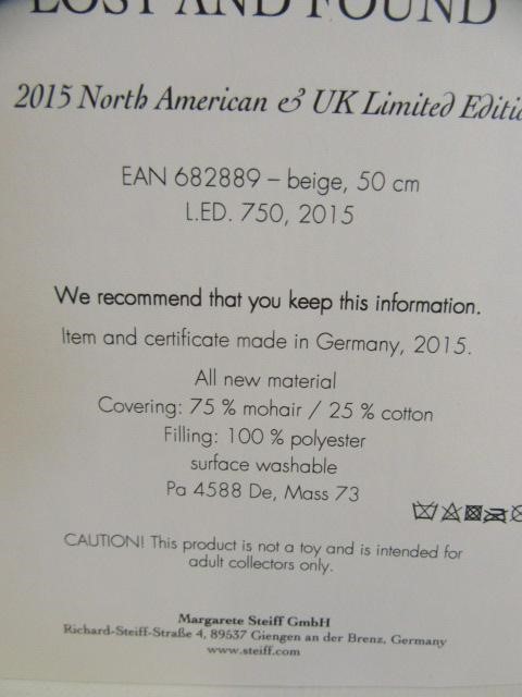 A Steiff Lost and Found growling bear Image