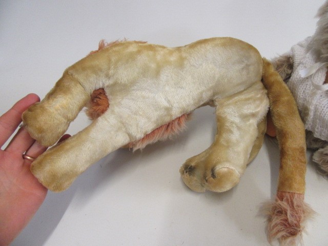 A Steiff grey long haired bear Image