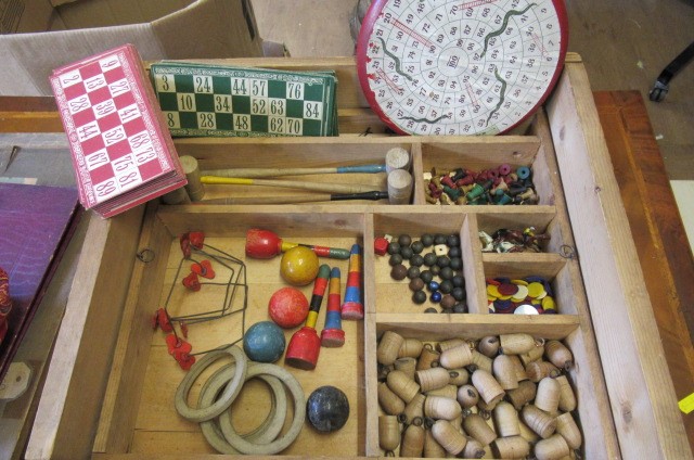F.H. Ayres combination of parlour games in wooden box Image