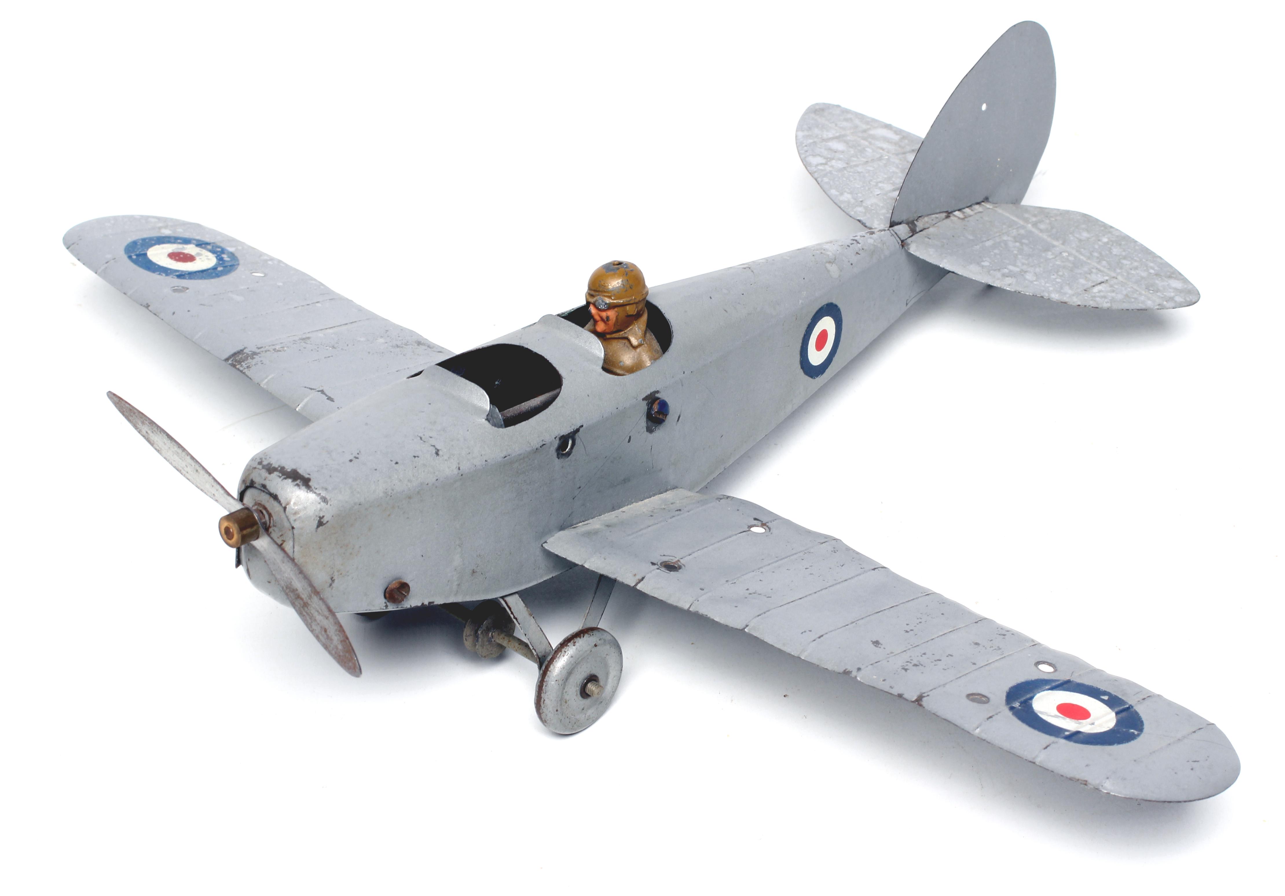 Meccano Aeroplane No1 in silver with pilot Image