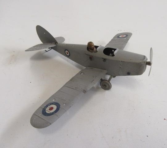 Meccano Aeroplane No1 in silver with pilot Image