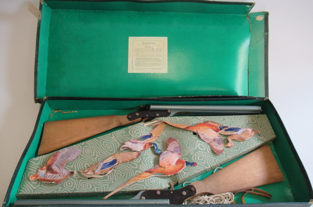 A Chad Valley Markover Shooting Game with two Bandit repeater guns and game birds Image