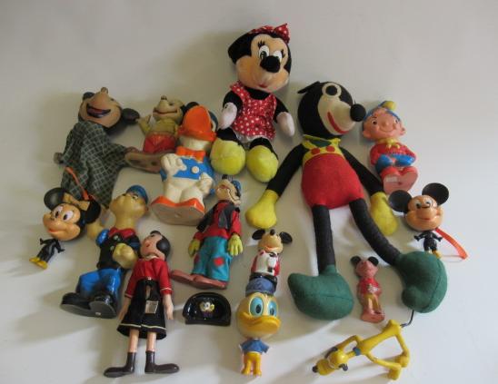 Walt Disney products comprising plastic and fabric Disney characters Image